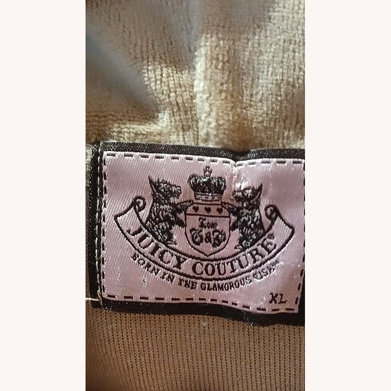 Juicy Couture Velour Zip-Up Hoodie – Beige – Size US XL – VGC - Image 7