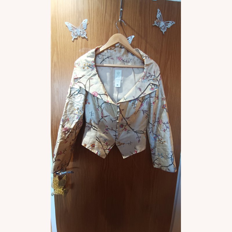 Paule Vasseur “Aurore” Silk Floral Dress & Jacket Set – Size 40 – Very Good Condition (VGC) - Image 8