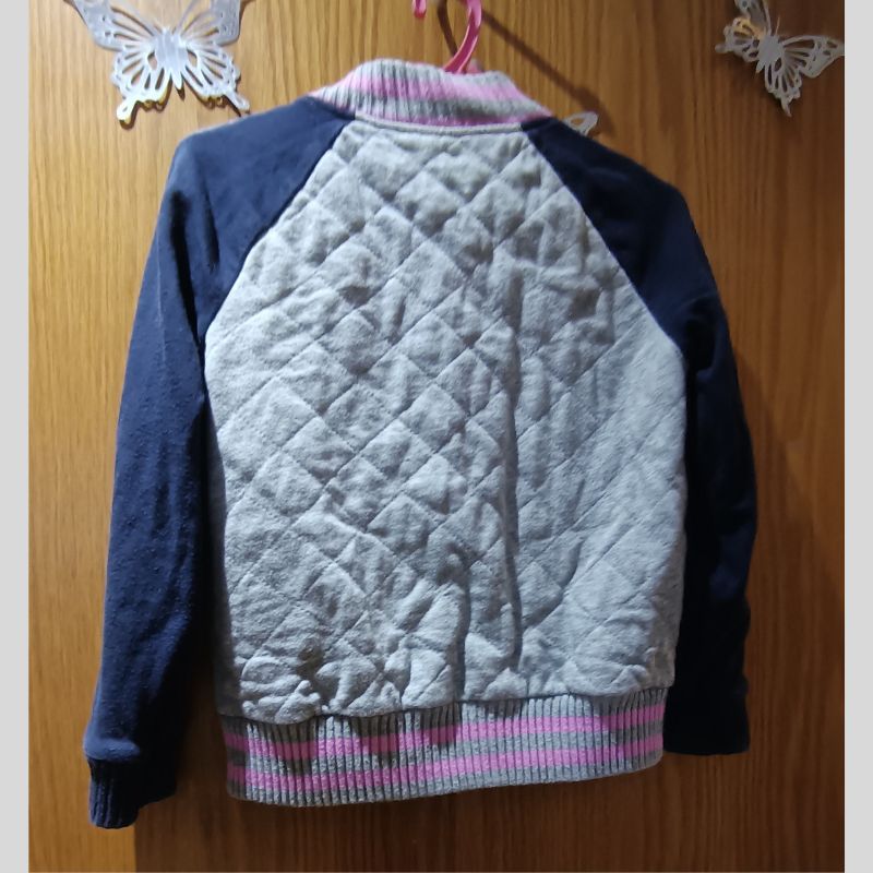 GapKids Girls Jacket Coat Size 6-7 Years Grey Navy-Good Condition - Image 2